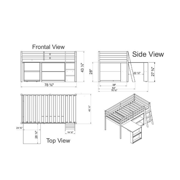 Mack & Milo™ Kwinana Kids Twin Loft Bed & Reviews Wayfair